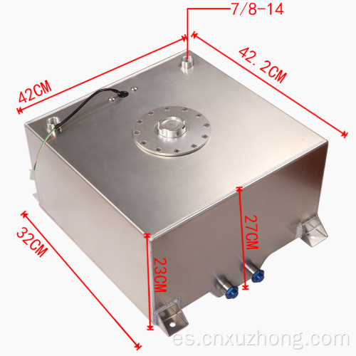 Tanque de compensación de combustible de aluminio NEGRO Célula de combustible 40L sin sensor de espuma en el interior TK21BK Retén de aceite de aluminio